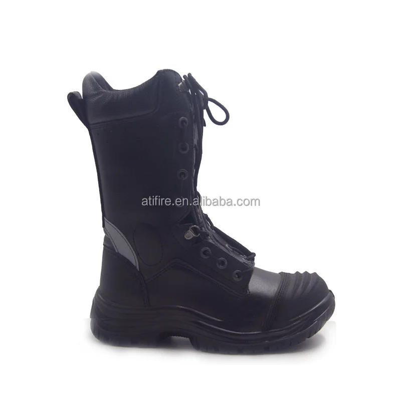 Firefighter Leather Safety Boots Flame Retardant Fireman Rescue Fire Fighting Protection Firefighting EN15090 Steel Toe Sole