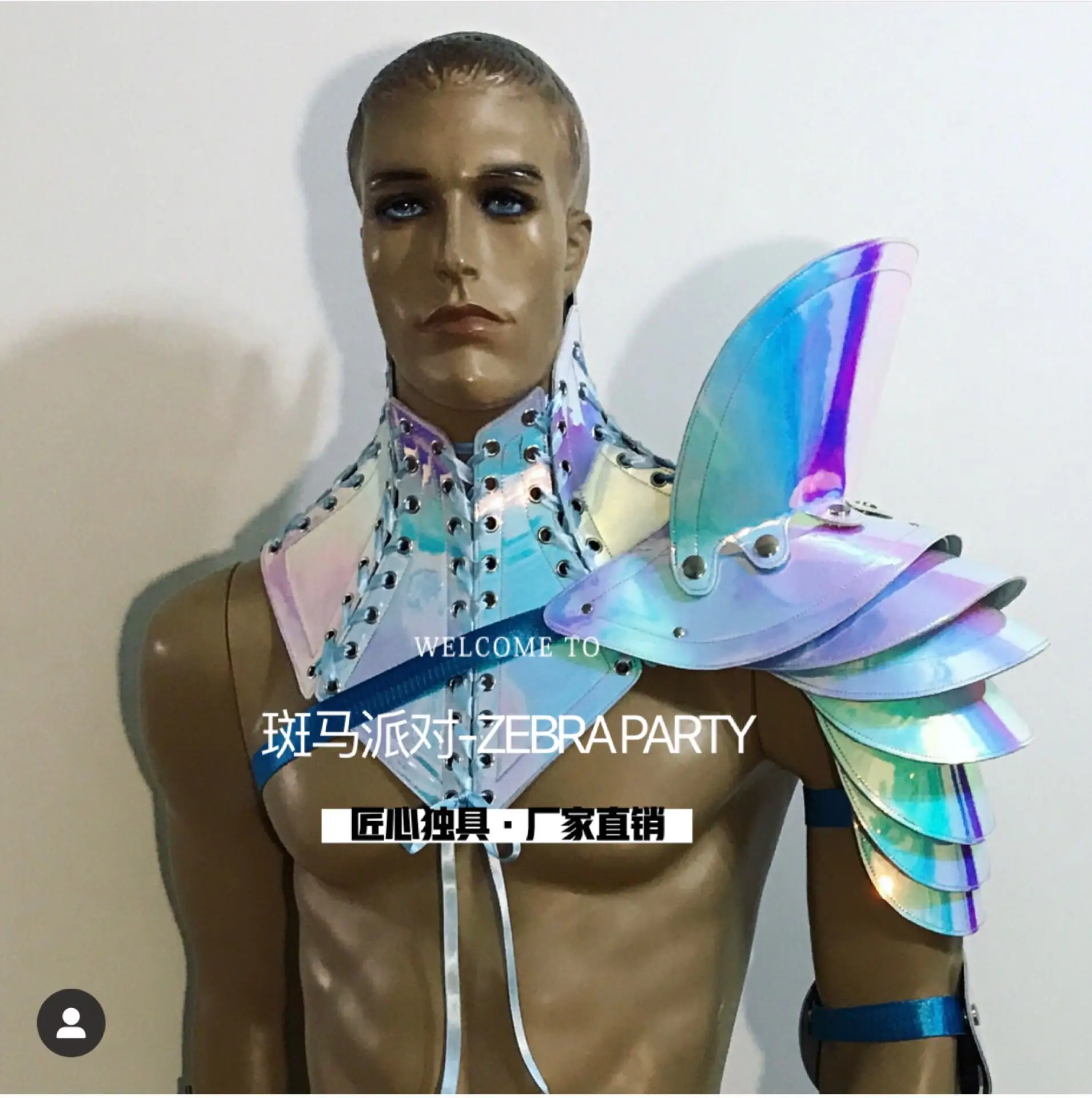 New Model Muscle Male Gogo Costume Nightclub Show Singer Dance Costume Ds Future Warrior Technology Sense Silver Mirror Armor