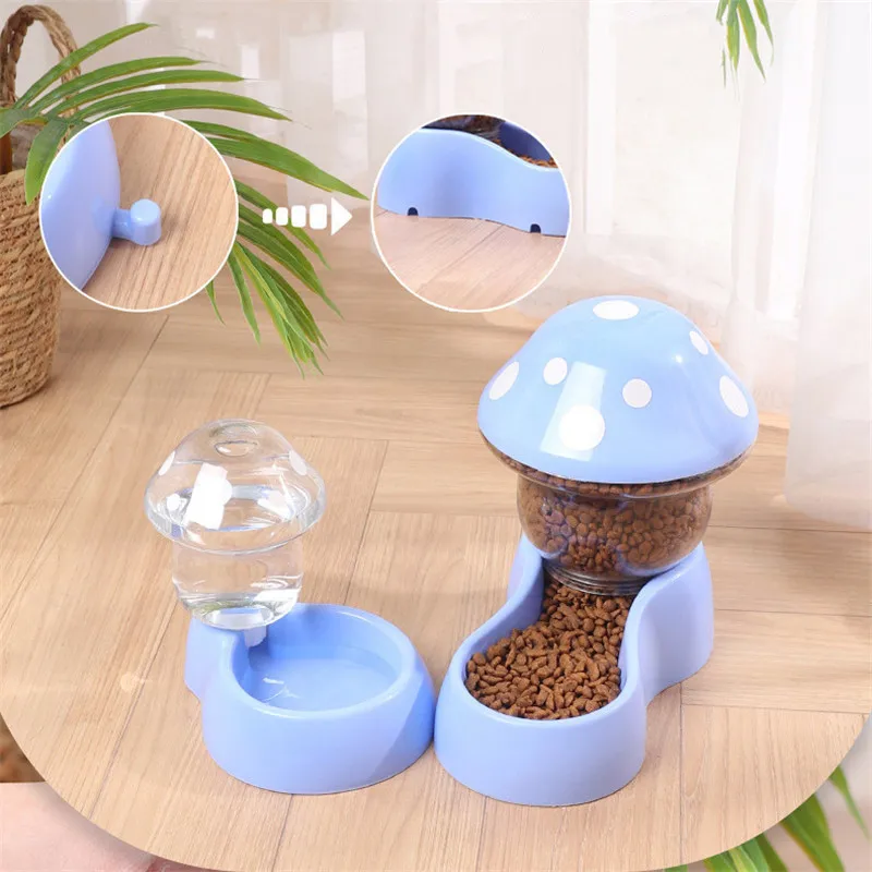 Mushroom Cat Dog Feeding Cat Water Bowl Cats Food Bowls Siphon Pet Bowls For Dogs Feeder Bowl Pet Products