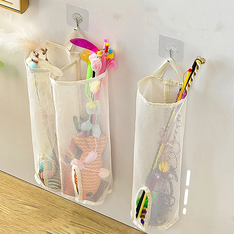 Настенная сетчатая сумка для хранения кошачьих палочек — подходит для игрушек для домашних животных, хранения игрушек для кошек, сумка для хранения игрушек для щенков без съемки места