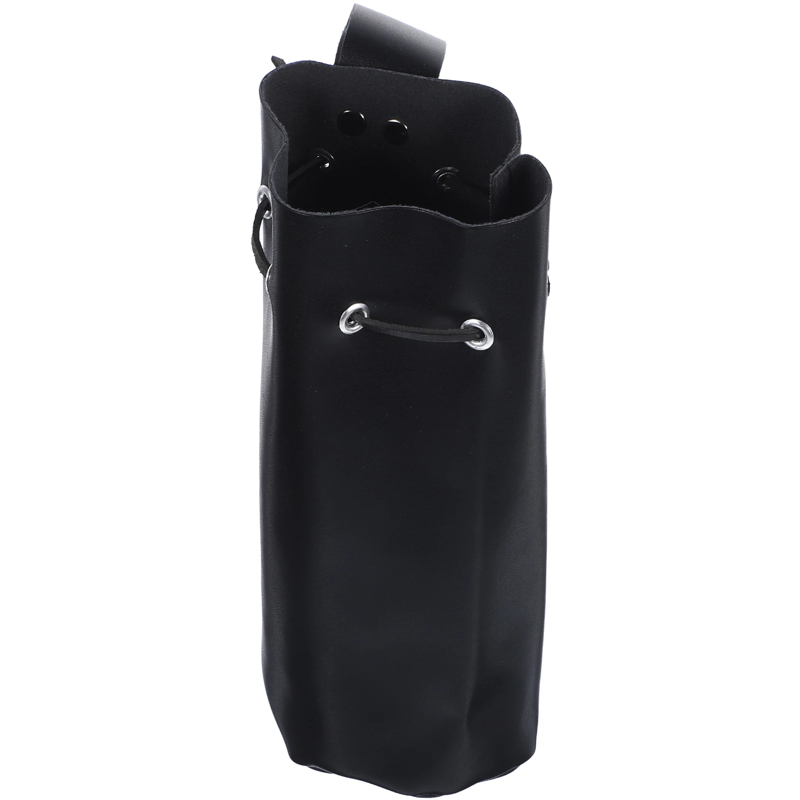 

Medieval Drawstring Waist Pouch Bag Black PU Vintage Costume Accessories Portable Pack for Cosplay Party Masquerade