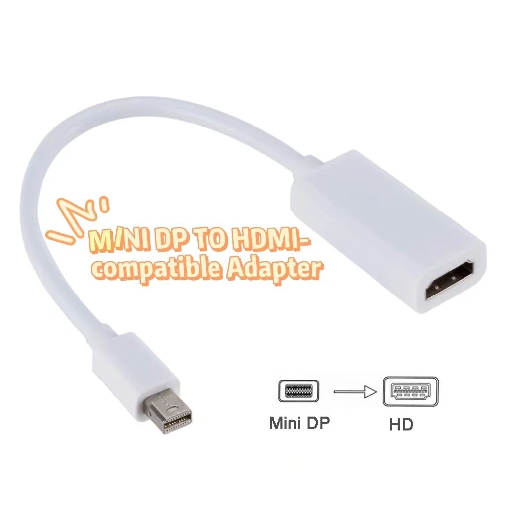 4K Mini Displayport Port DP To HDMI-compatible Cable Supports 1080P Mini DP To HD Adapter Converter For Apple MacBook Air Pro