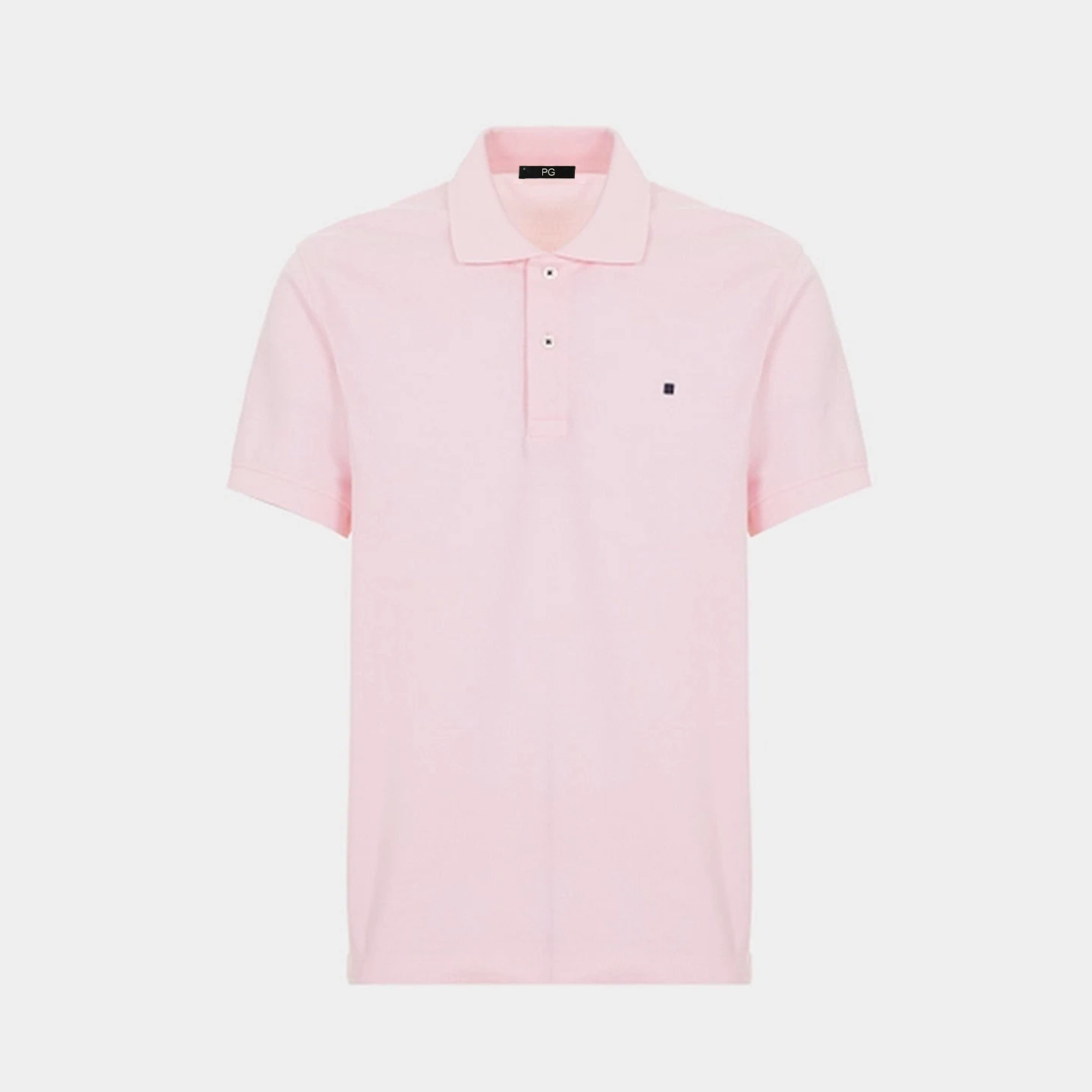 PG Kleines Logo Besticktes Einfarbiges Baumwoll-Kurzarm-Poloshirt für Herren Regular Fit Minimalistische Lässige Oberteile – Detail 14