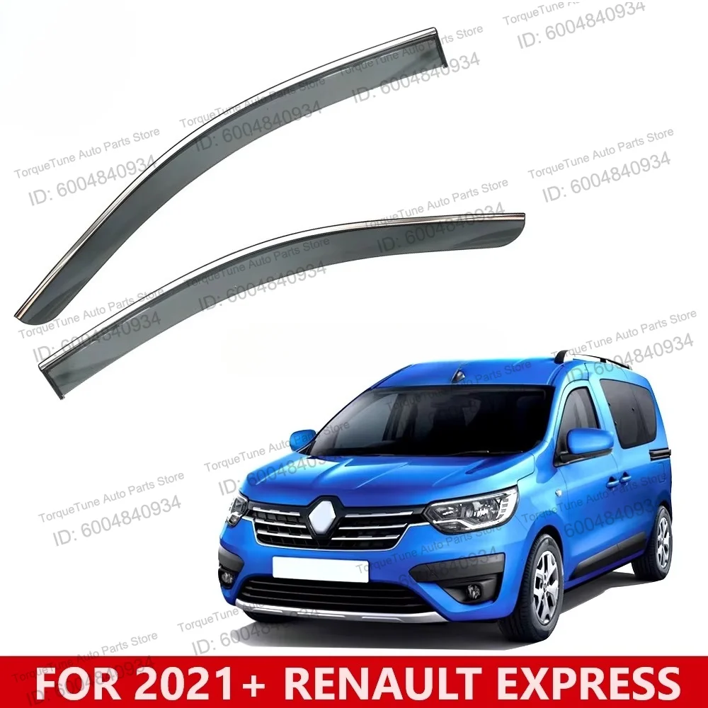 Custom Molded Window Vent Deflectors Compatible with Renault Express 2021+, Rain & Sun Protection Side Window Shield Auto Mod Pa