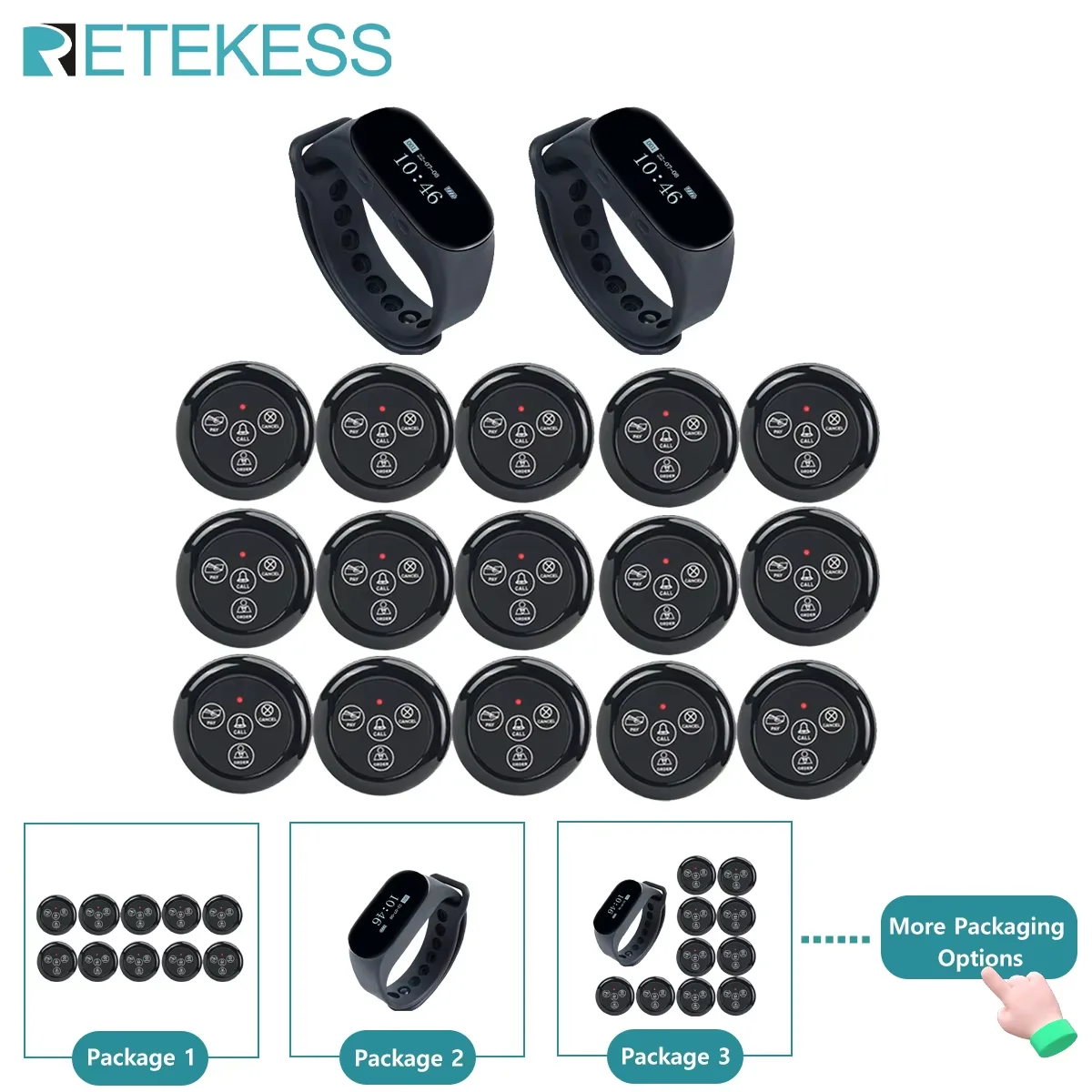 RETEKESS TD112 Restaurant Waiter Call System Waterproof Watch Pager TD032 Waiter Call Buttons Hookah for Bar Cafe Clinic Hotel