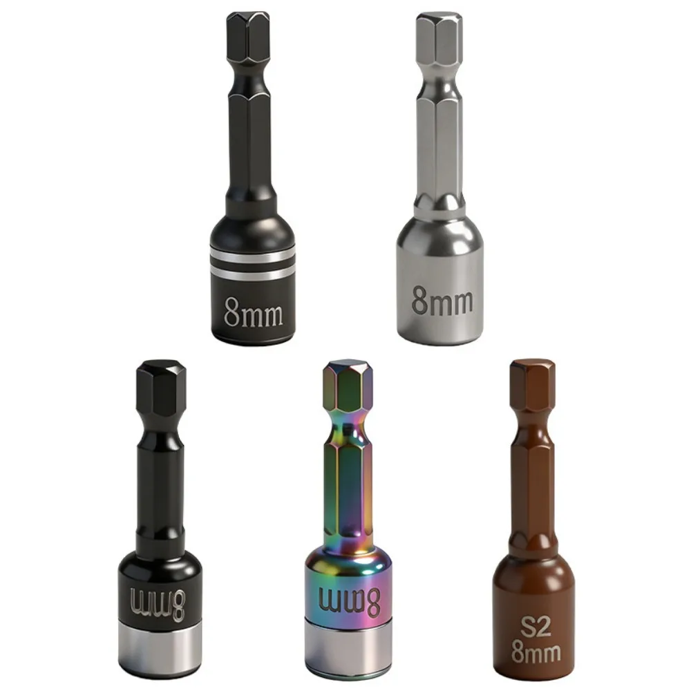 8mm Impact Hex Socket Bits Colorful Plated Strong Magnetic Socket Nut Screwdriver Driver High Torque Snap Opening Wrench