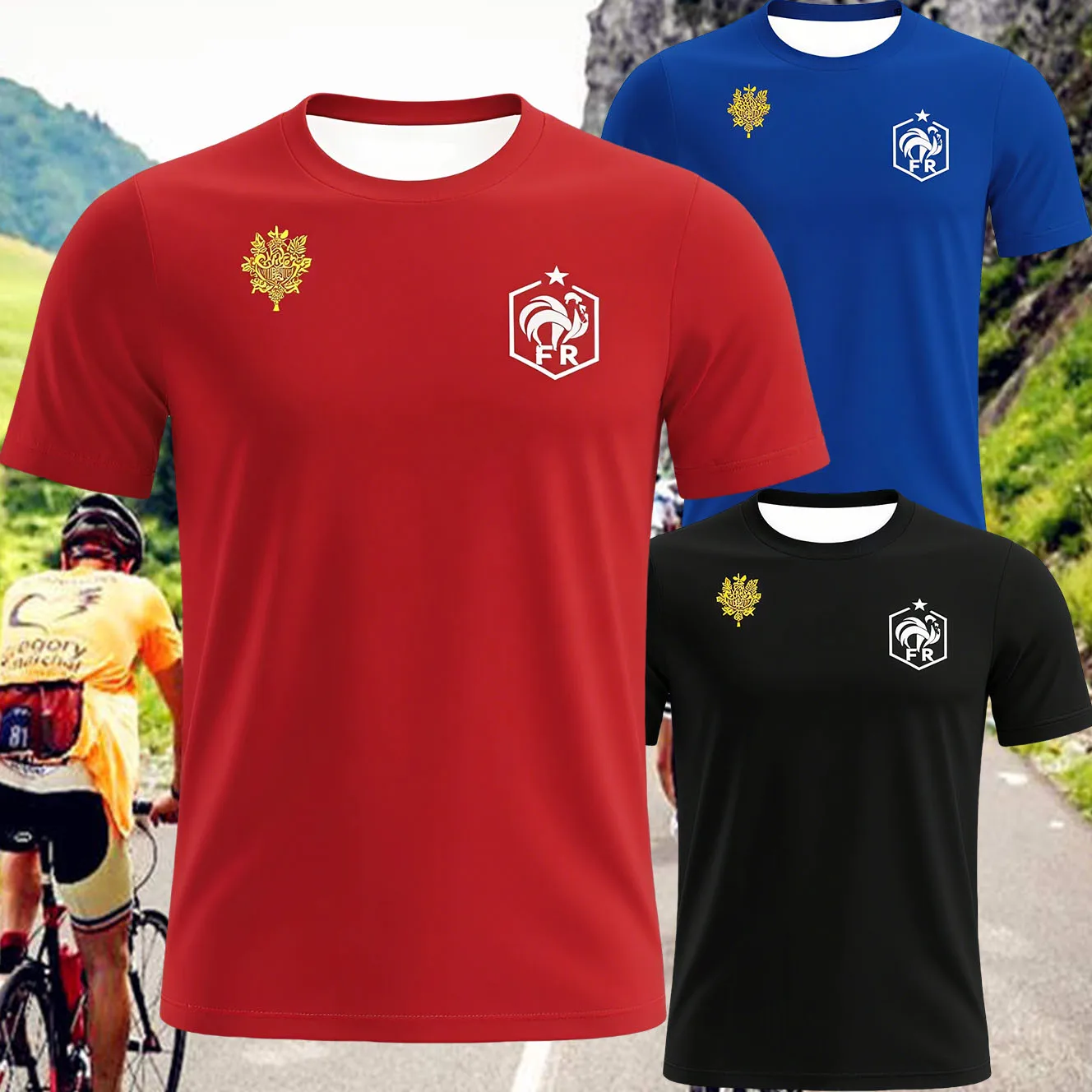 

New Men's/women France Fast Drying Breathable Comfortable Cycling Motorcycle Riding Short Sleeved Children Sport Leisure T-shirt