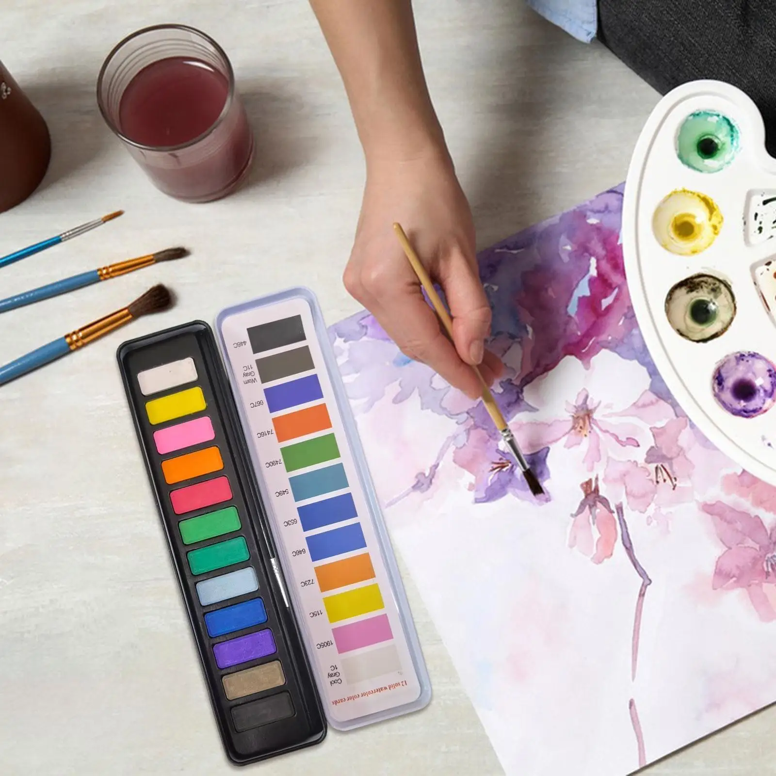 

Watercolor Paint Set with Brush Gift Watercolor Painting Kit for Card Making Students Artists Beginners Teens Girls Boys