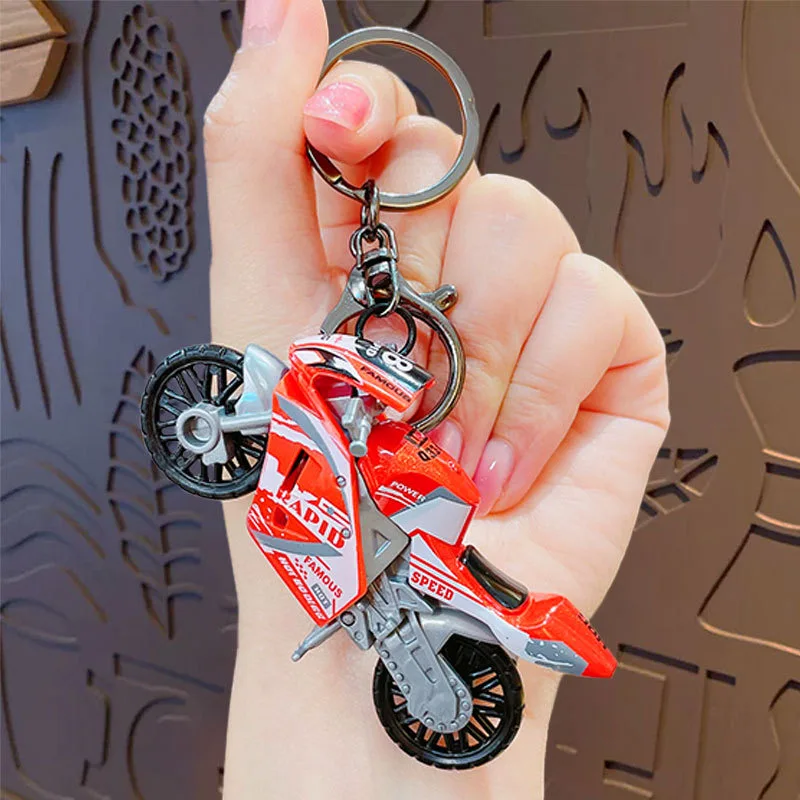 New Men Motorcycle Keychain Trendy Cool Hang Decoration Creative Backpack Pendant Llavero Outdoor Sports Motocicleta Accessories