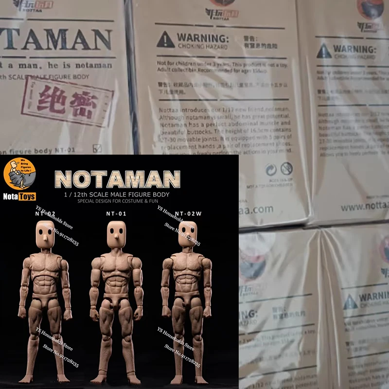 

NotaToys Notaman 1/12 Man Soldier Super Flexible Art Painting Costume NT-01 NT-02W Body Model Toys For 6" Figurine Decoration