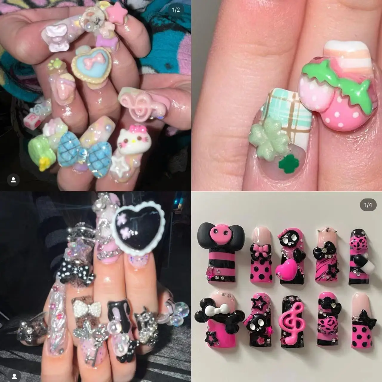 New Autumn Halloween Skeleton Resin Jewelry Gems Box Set Trendy Skull Bear Kawaii 3D Fall Nail Art Decoration Charms Supply