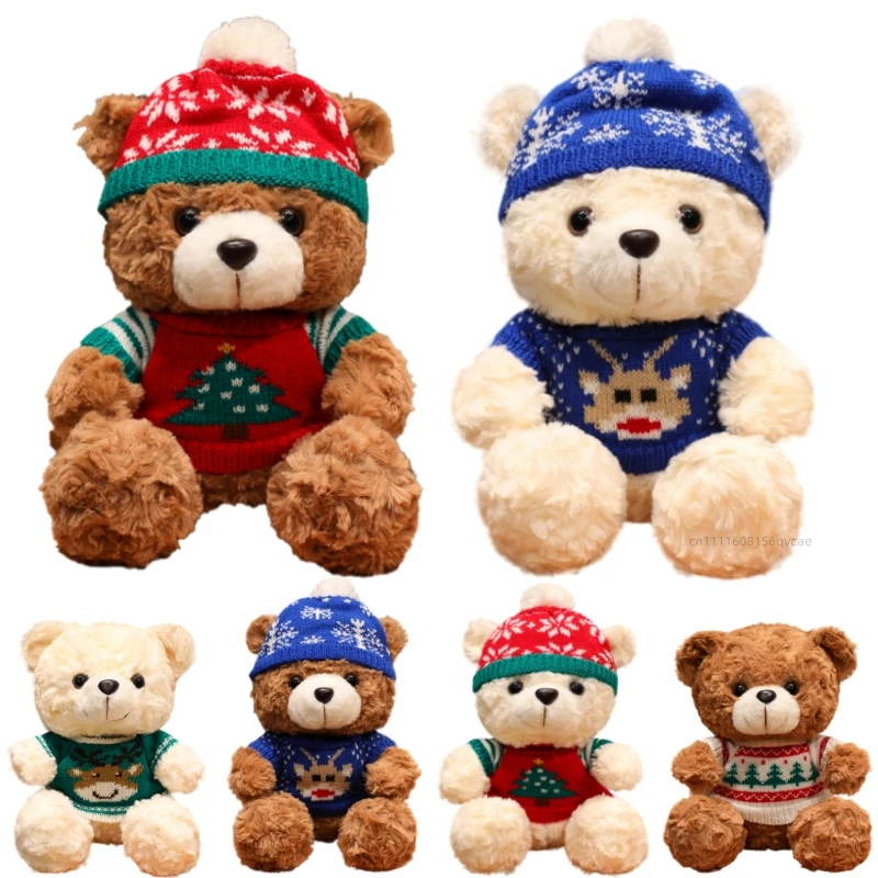 Aliexpress 18/23cm Kawaii Hot Sell Christmas Bear Plush Doll Cute Xmas Sweater Hat Dressed Bear Stuffed Animal Home Decor Gift For Children - Aliexpress Deal