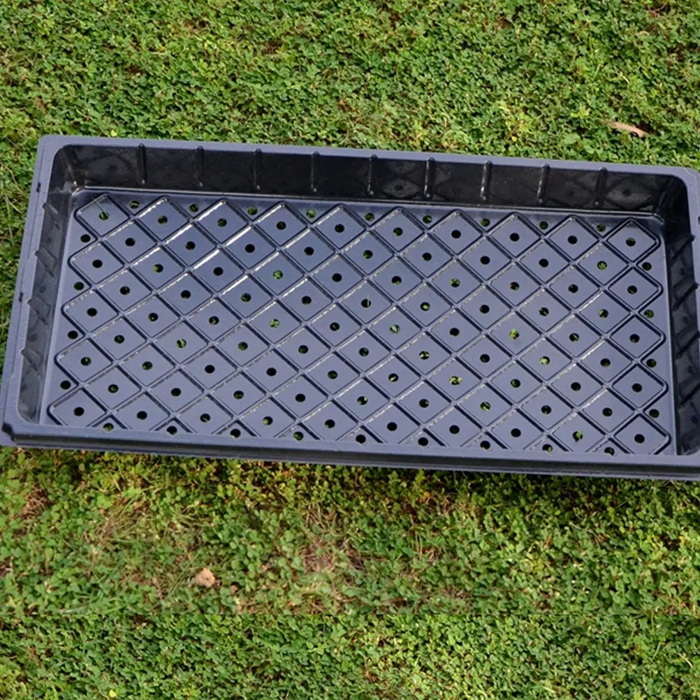 4Pcs Heavy Duty Reusable Planting Nursery Tray with Bottom Drainage Holes for Greenhouse Garden Agriculture Starter Growth