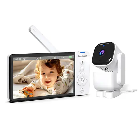 5 Inch Video Baby Monitor With Camera PTZ Zoom New Babyphone Cam IR Night Vision Surveillance Cameras Temperature Sensor Lullaby