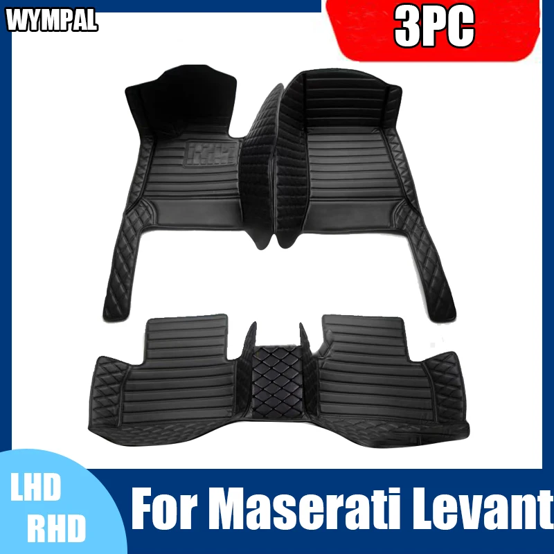 

Custom Automotive Car Floor Mats For Maserati Levante 2016 2017 2018 2019 Auto Luxury Leather Men Women Car Mats Full Coverage