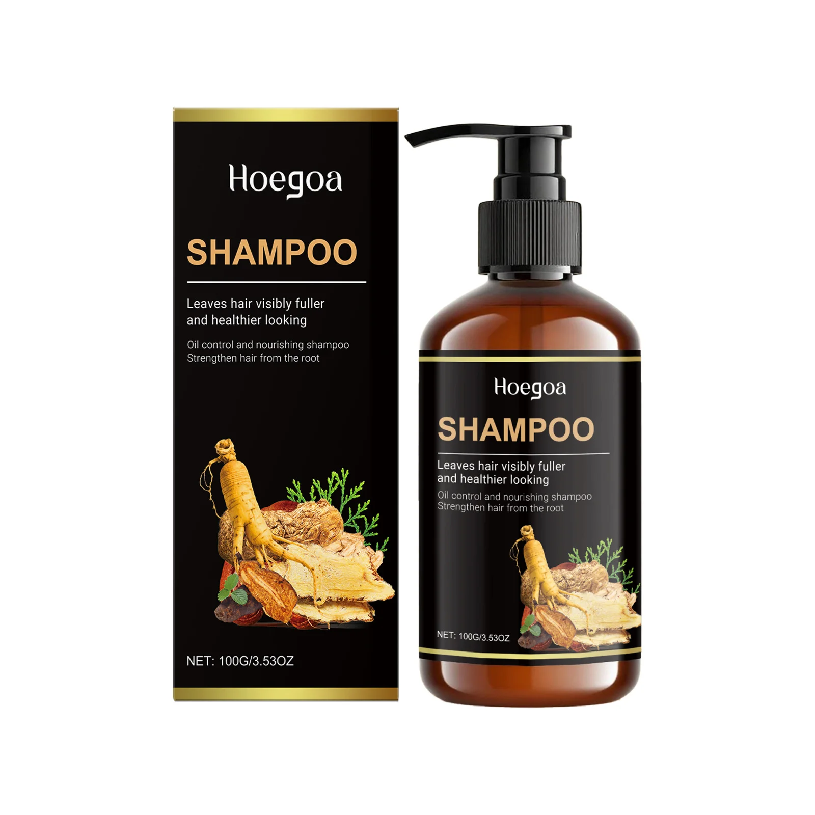 Ginseng Polygonum Multiflorum Shampoo Refreshing Oil Control Anti Dandruff Reduce Loss Repair Damaged Thicken Volumizing Hair - Image 2