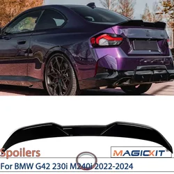 For BMW G42 230i M240i 2022-24 M Performance Style Rear Trunk Spoiler Wing Lip Gloss Black ABS CAR Accessories Double Side Tape