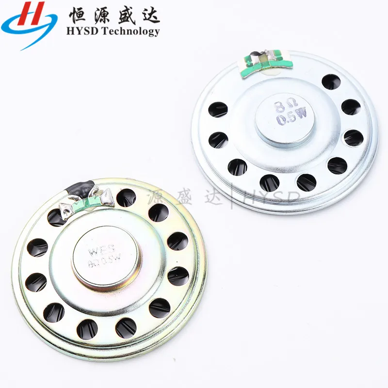 10pcs 0.5W 1W 2W 3W 8R Mini Speaker 4Ohm 8Ohm 16Ohm 32Ohm 50R Ultra-thin Horn Speaker Diameter 40mm 45mm 50mm 57mm Loudspeaker