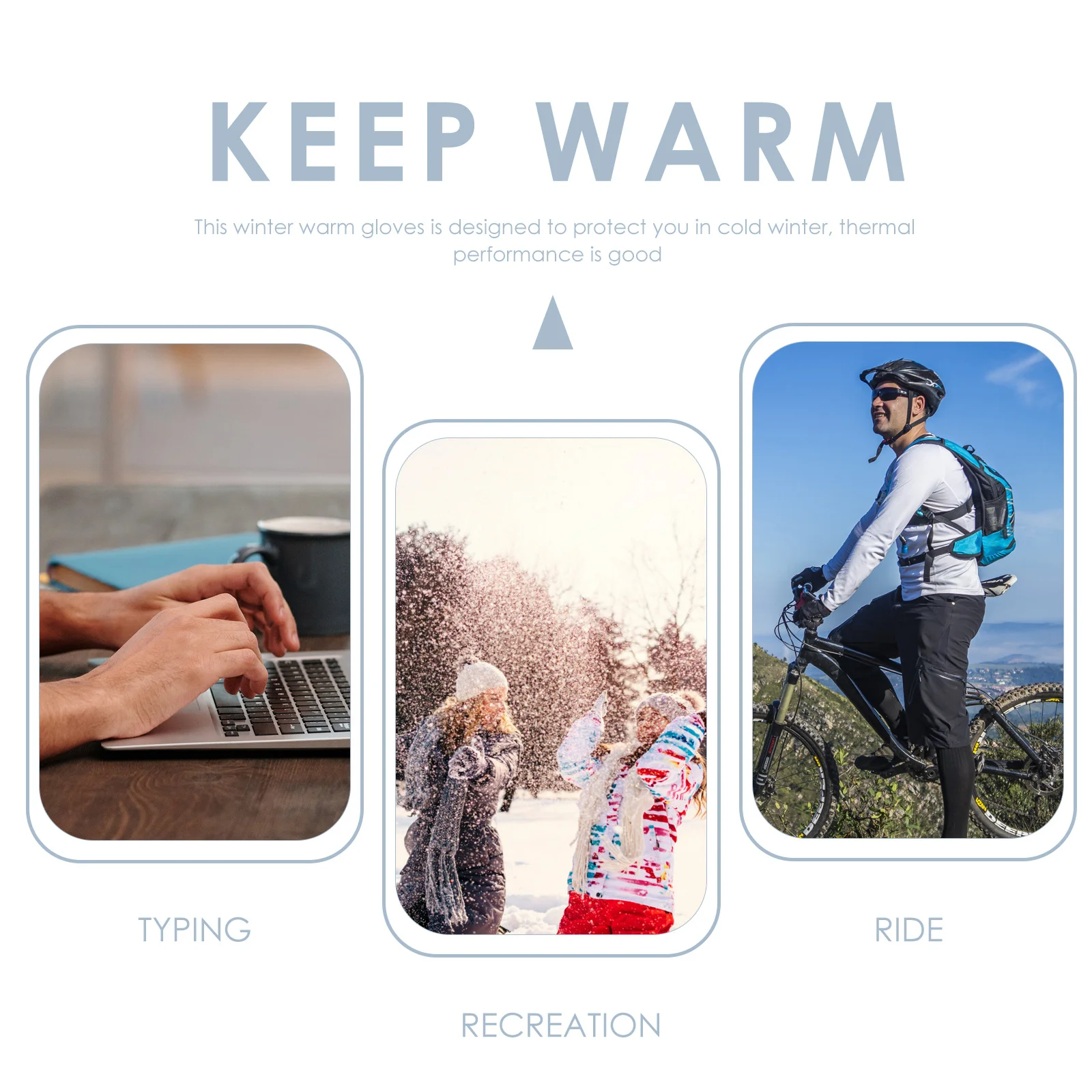 

1Pair Warm Touchscreen Gloves for Women Winter Thermal Gloves for Outdoor Sports Cycling Hiking Skiing