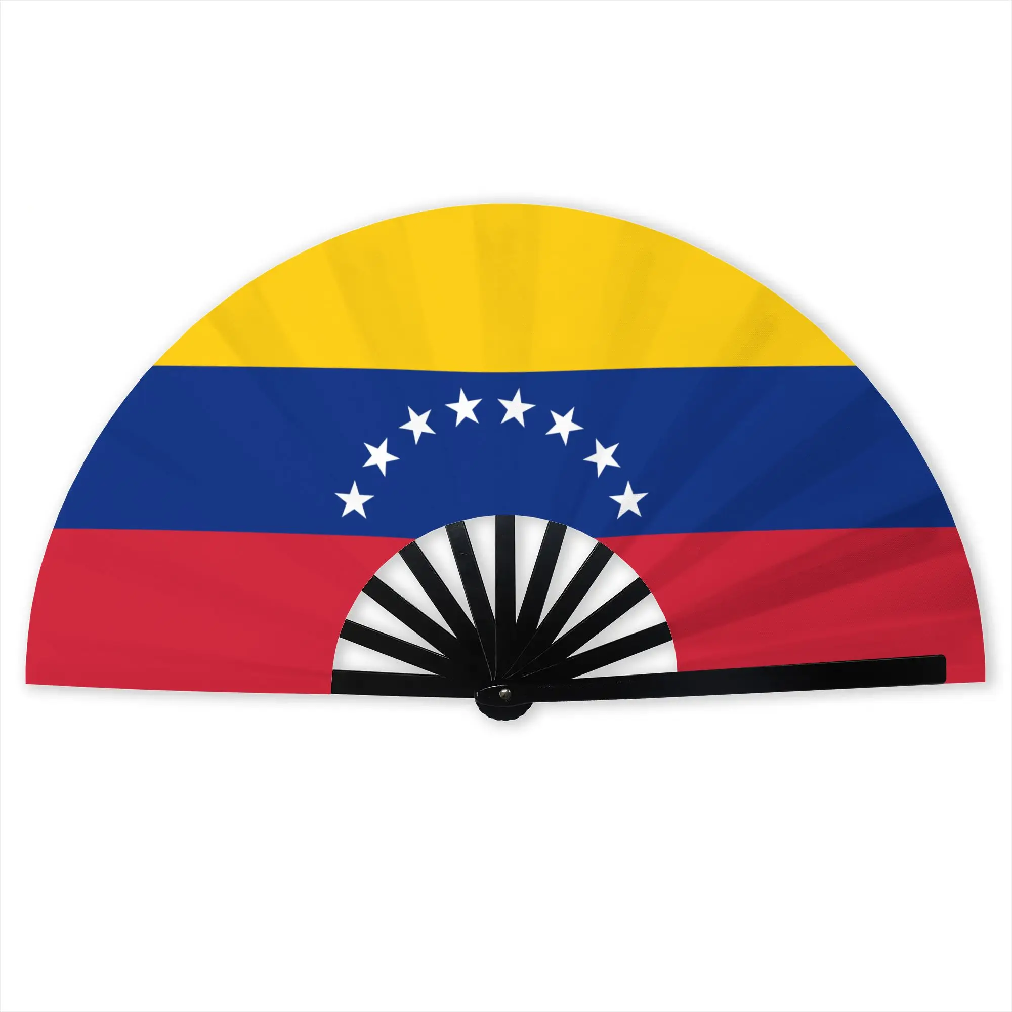 Flag Of Venezuela Stylish Hand Fan Unisex  Printed Polyester Fan Aesthetic Costume Prop Folding Fans For Wedding Party Gift