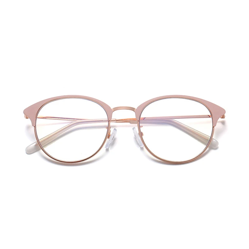 Luxury Lady's Pink Round Anti-blue Eyeglasses All-match Eyewear for Nearsighted Outdoor Artsy Spectacles