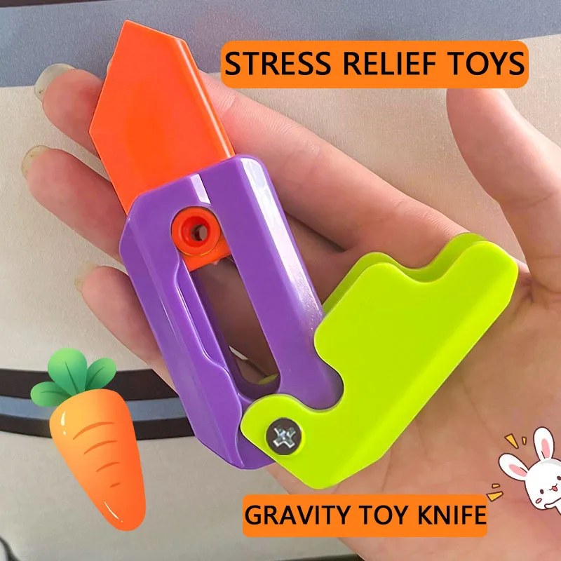 

Gravity Cub Jumping Small Radish Carrot Cute Knife Mini Model Student Pendant Decompression stress reliever Toy Birthday Gift