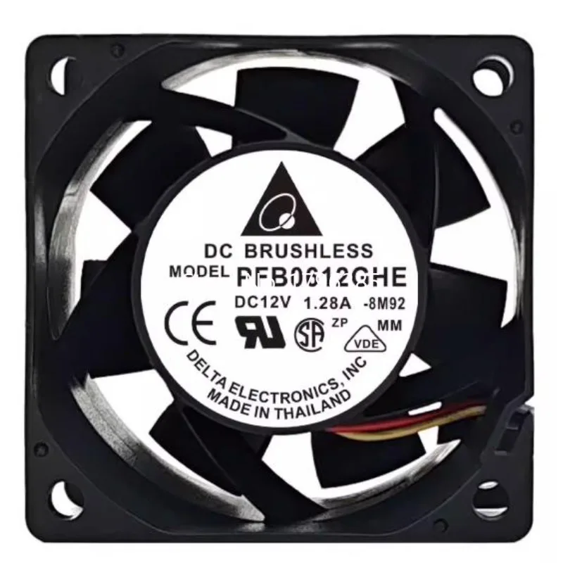 New Cooler Fan for Delta PFB0612GHE 12V 1.28A 6CM 6038 Server Cooling Fan 4 Wire 60X60X38mm