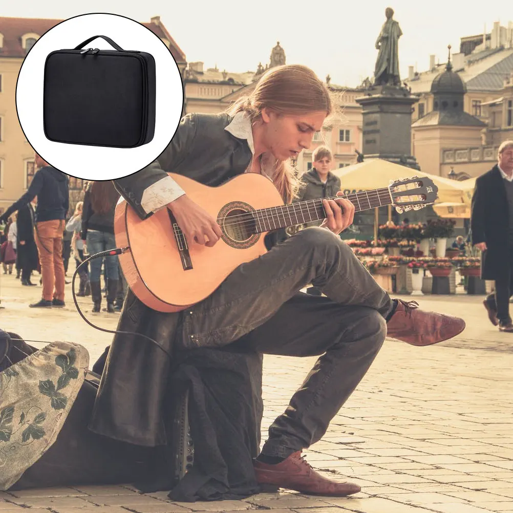 

Portable Audio Effector Bag Shockproof Storage Case Fabric Versatile Travel Large Capacity For Microphone Small Parts Protective