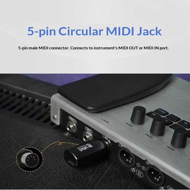 M Vave Sk7 Wireless Midi Adapter Rechargeable Bluetooth Transmitter Receiver For Electronic Music Instrument view 3