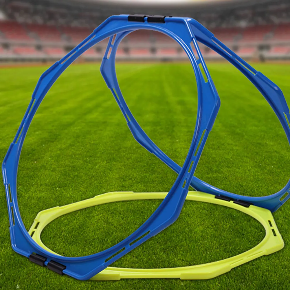 

4 шт. футбольные кольца для ловкости, многофункциональные тренировочные прочные полипропиленовые материалы, яркие цвета, улучшающие скорость, футбольные упражнения
