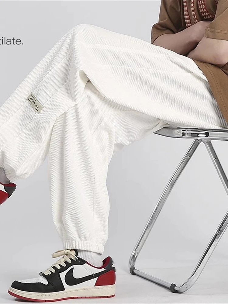 

Мужские спортивные брюки оверсайз для весны и осени, свободного кроя, молодежные, дышащие, удобные, повседневные