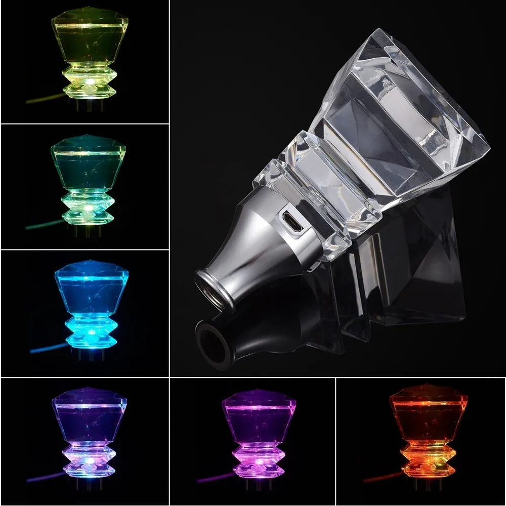 

LED Light RGB Car Shift Knob Stick Acrylic Clear Crystal Gear Shifter For AT/MT