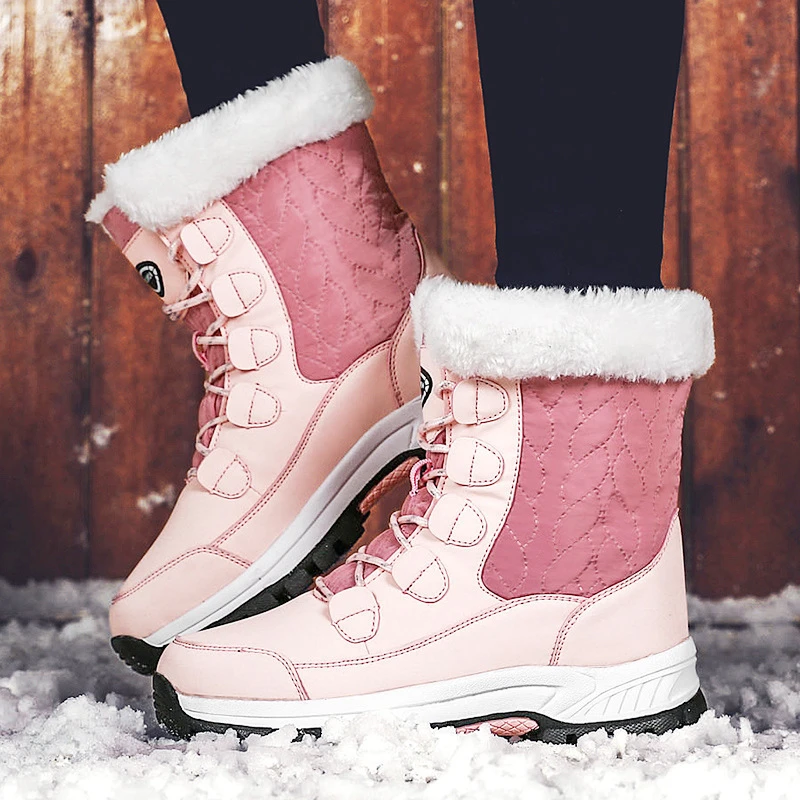 

New Winter Style Plush Warm High-Top Women's Shoes For Students Fashion Trend Mid-Tube Snow Boots Outdoor Cotton Shoes For Women