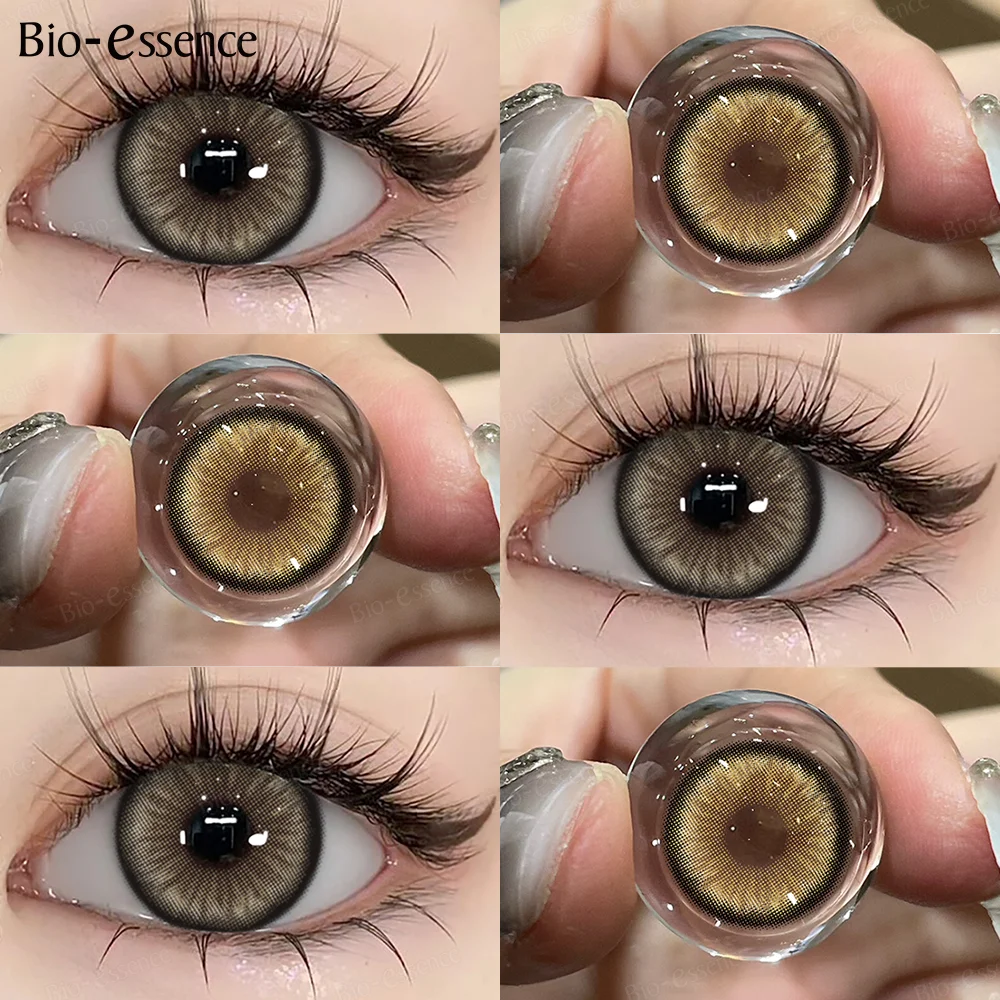 Bio-essense 1 Pair Colored Contact Lenses with Prescription Comfortable Soft Lens Color Eyes Natural Multicolored Lenses Yearly