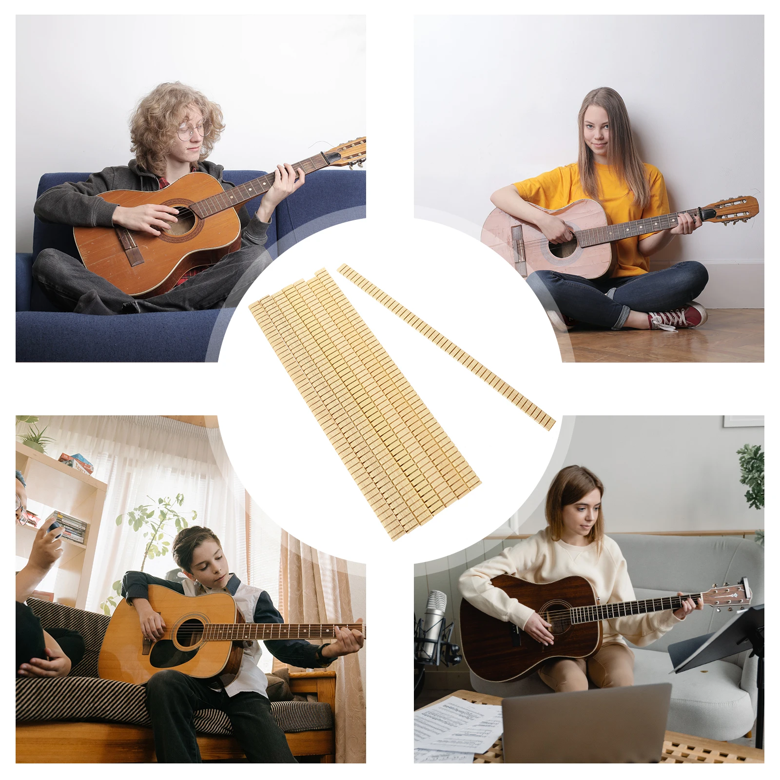 

8pcs Guitar Inlay Strips Wood Decor Hemming Material Binding Purfling Inlays for Guitars Body DIY Accessories