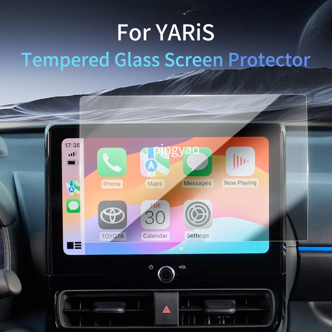 

Автомобильная наклейка, защита экрана, навигационный дисплей, закаленное стекло, защитная пленка, автомобильные аксессуары, автомобиль для Toyota YARiS 24,