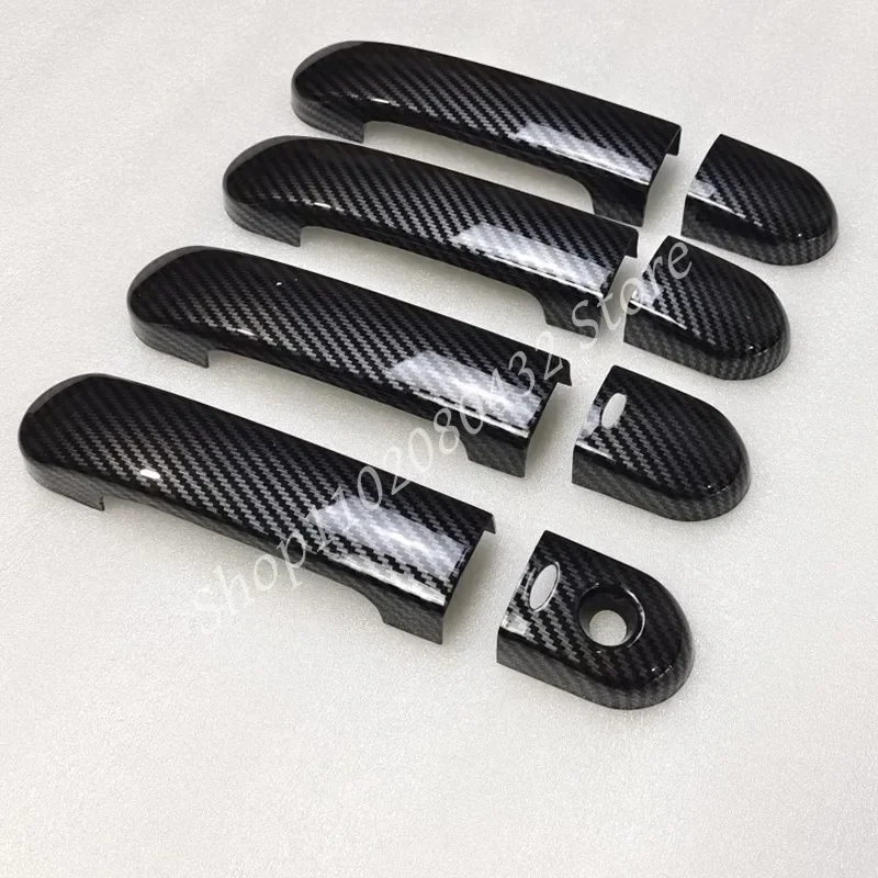 For 2005-2010 Nissan Versa Tiida Latio Carbon Fiber Chrome Car Door Handle Cover Decor Trim Styling Accessories