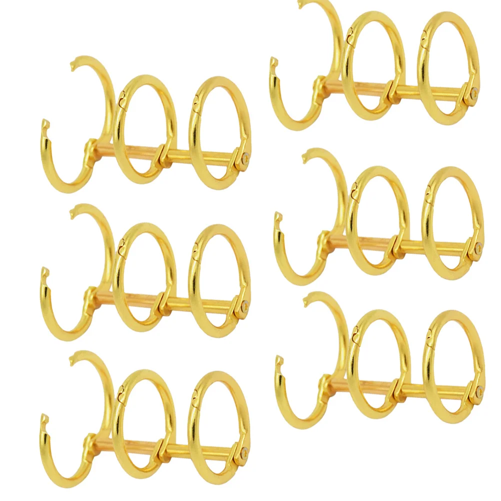 6 Pcs Binder Ring Clips carte portachiavi in metallo anelli a fogli mobili quaderni per ufficio libro fai da te a tre fori