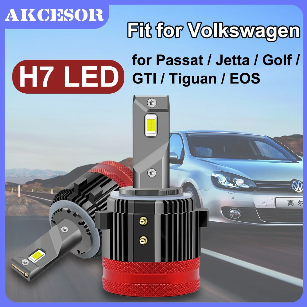

H7 светодиодные автомобильные фары для Volkswagen Passat Jetta Golf R GTI MK7 Tiguan EOS Mercedes-Benz Metris Sprinter 6000K 80W Light