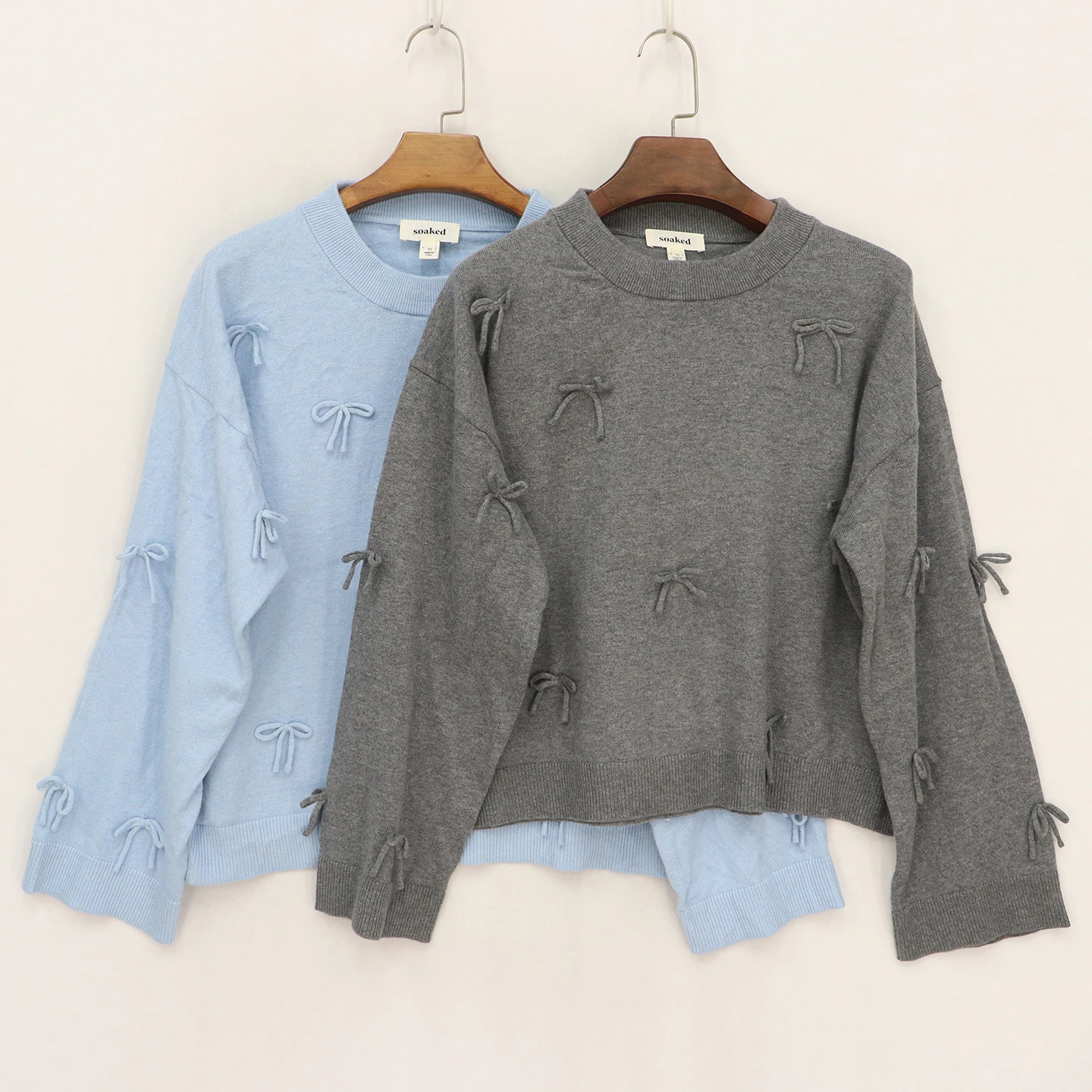 

Женский мягкий уютный вязаный свитер с 3D узлом, высокоэластичный шерстяной топ из смеси хлопка и шелка, длинный свек, круглый, теплый