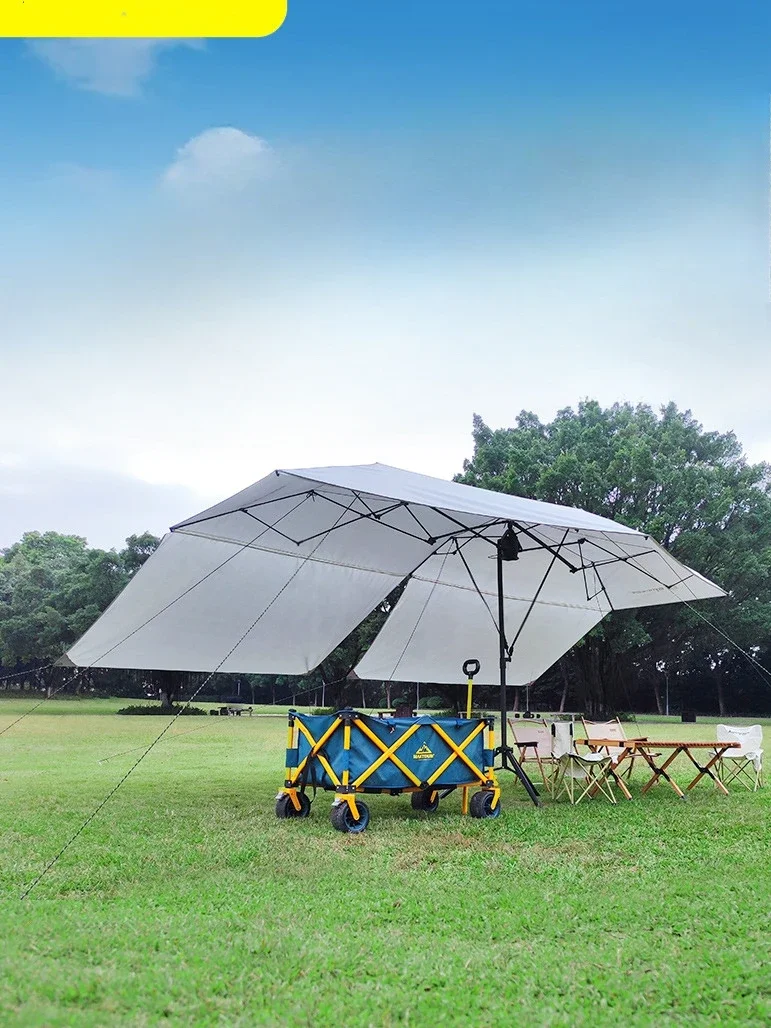 Fully automatic folding canopy function, no need to set up outdoor tent, sun protection camping shed, self driving tour