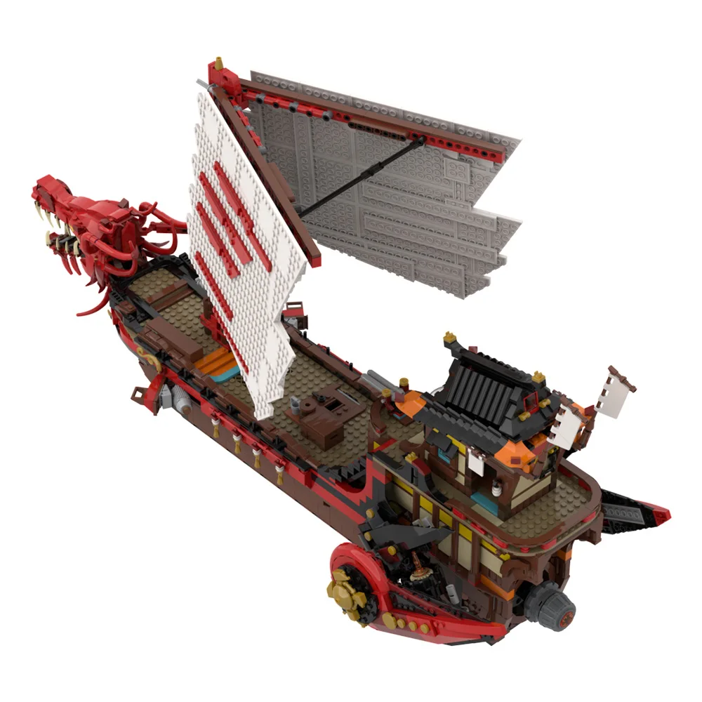 MOC LEGACY DESTINY'S BOUNTY SHIP modelo bloques de construcción Ninja aventura barco grifo alas velero arquitectura ladrillos juguete para regalo