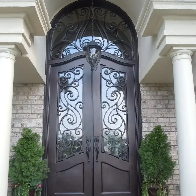 Waterproof Wrought Iron Door for Outdoor Use Special Sealant Technology Prevents Rust in Humid Conditions