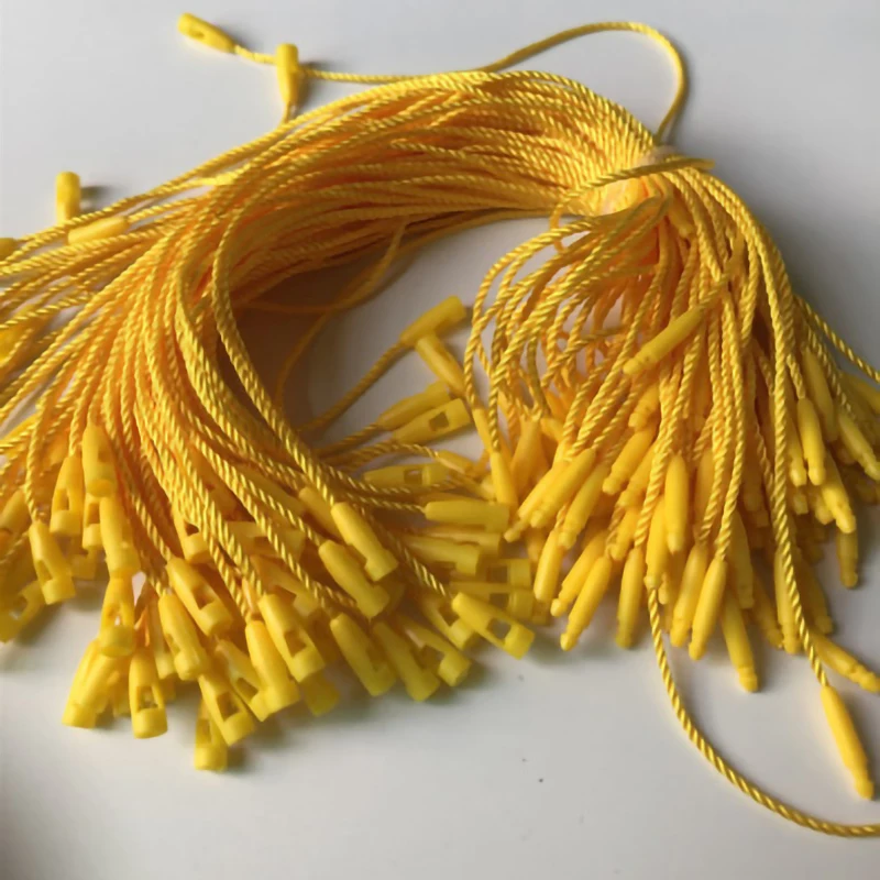 1000PCS/Lot Plastic Tag 20CM Length Hang Tag Polyester Rope String Snap Lock Pin Loop Tie Fasteners for Garment Bag Tags Cards