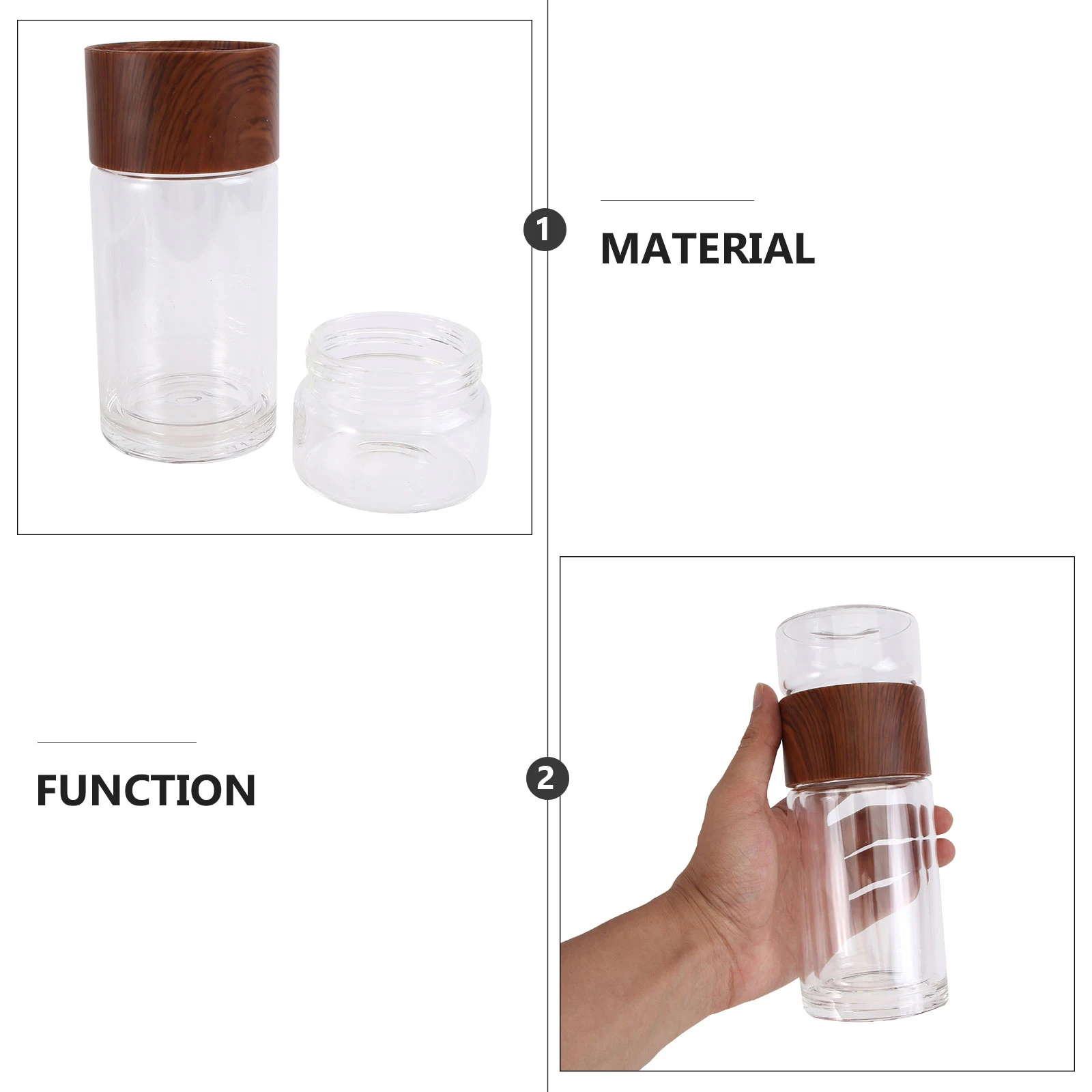 

1Pcs Tea Separation Cup Heat Resistant Glass Round Smooth Mouth Comfortable Drinking Tea Separation Cup Double Wall Glass