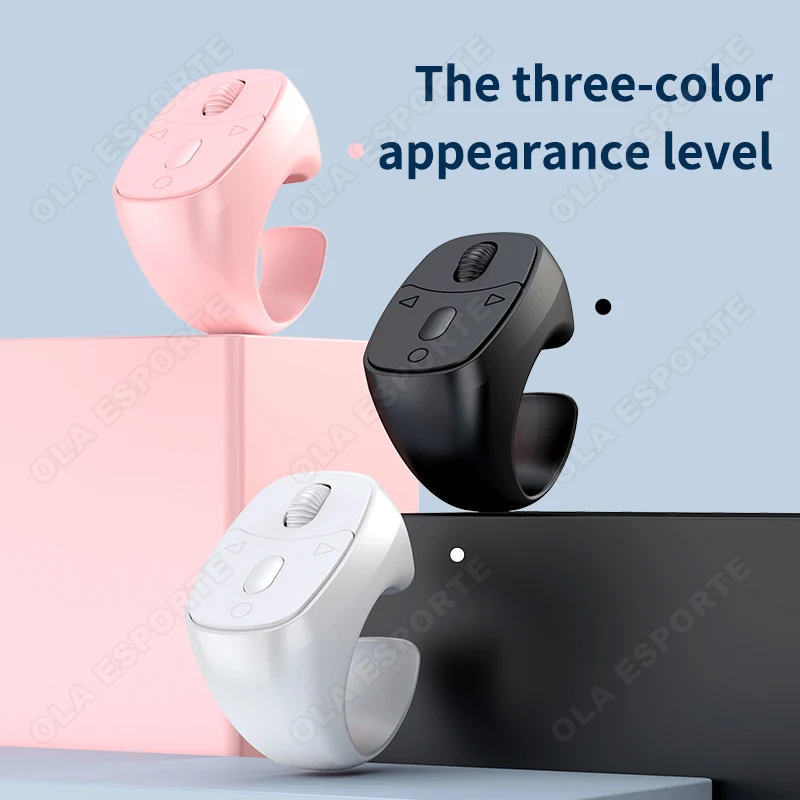 Roller Fingertip Ring Remote Control Wireless Bluetooth Portable Mobile Selfie Mice Video Automatic Page Turner Browsing Ring