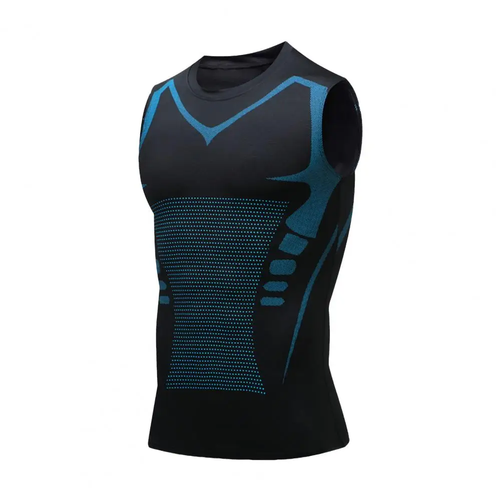 Body-hugging Slim-fit Vest High Elasticity Men's Sport Vest for Gym Running Basketball Slim Fit O Neck Compression Tank Top