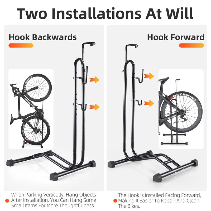 WEST BIKING Bicycle Parking Rack 3 in 1 Bike Repair Stand Portable Indoor Garage Storage Bike Repair Stand for MTB Road Bicycle