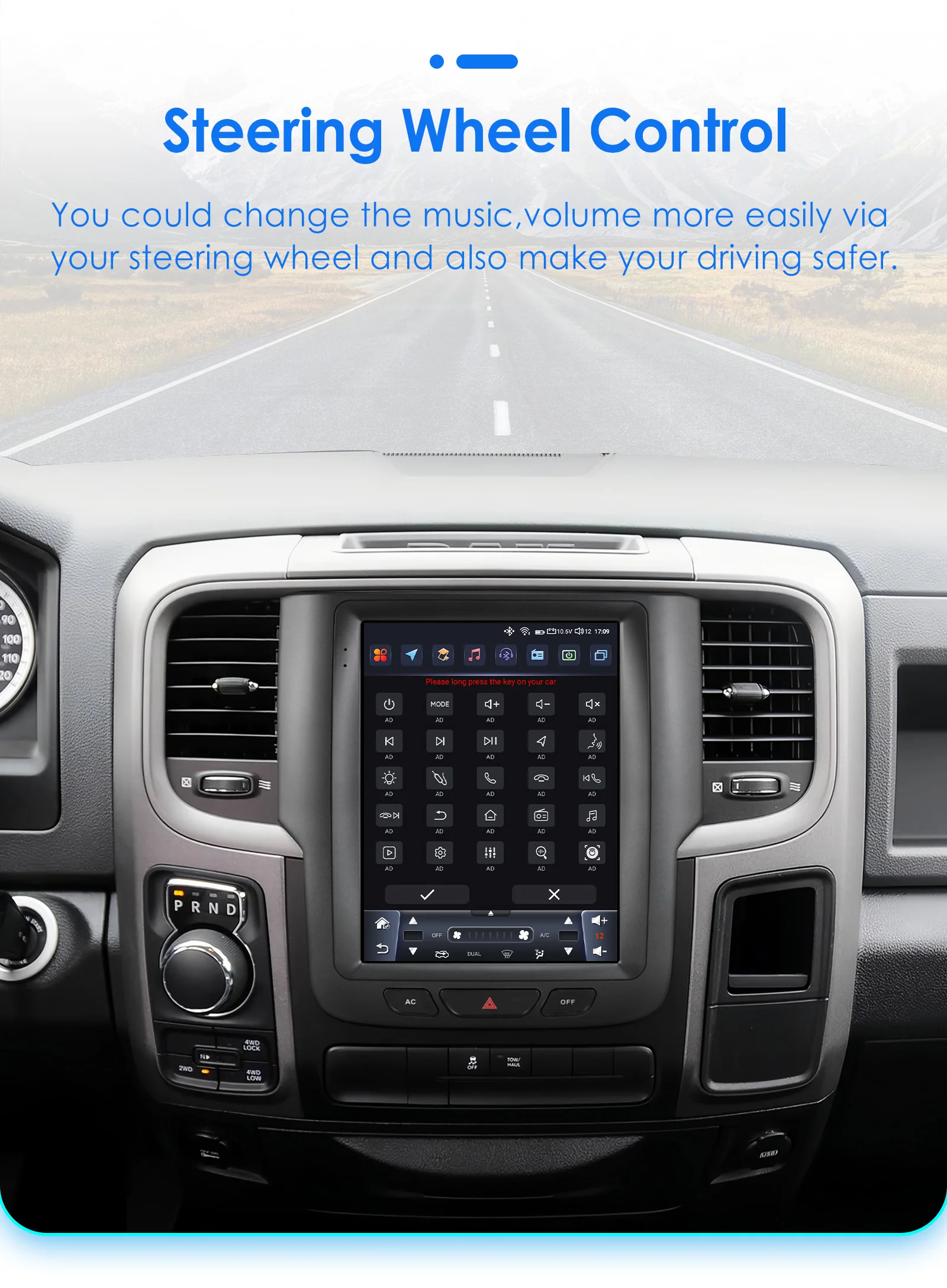 Hizpo 9,7 Autoradio für Dodge RAM 1500 2500 3500 2013–2018, automatisches Handbuch, AC-Multimedia, Android, Auto, GPS, WLAN, FM, RDS, Autoradio AI – Detail 36
