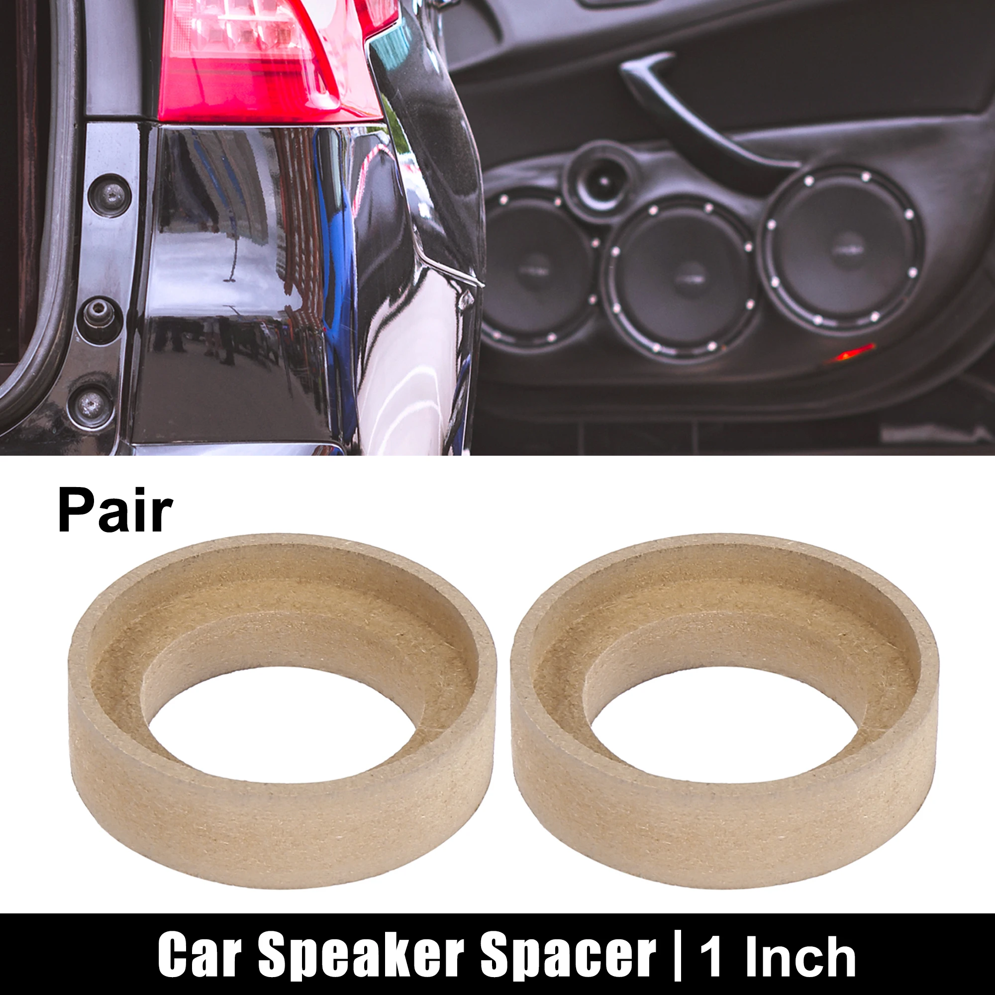 Uxcell Pair 1 Inch Car Audio Speaker Spacer Ring Adaptor Brackets Mounting Spacer Rings Recess Bezel Plate Wood 43mm ID